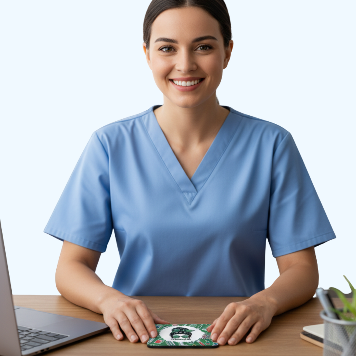 Nurse Life Green Neoprene Coaster 4x4 Inch | Non-Slip Drink Coaster