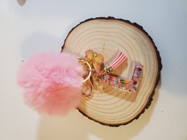 KEYCHAINS WITH POM POM, BUTTERFLY, TASSELS AND LETTER INITIAL - Image 5