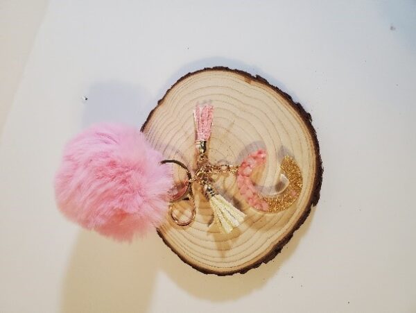 KEYCHAINS WITH POM POM, TASSELS AND LETTER INITIAL - Image 9
