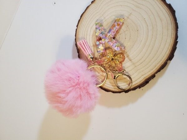 KEYCHAINS WITH POM POM, BUTTERFLY, TASSELS AND LETTER INITIAL - Image 4