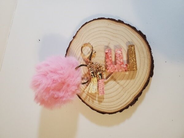 KEYCHAINS WITH POM POM, TASSELS AND LETTER INITIAL - Image 14