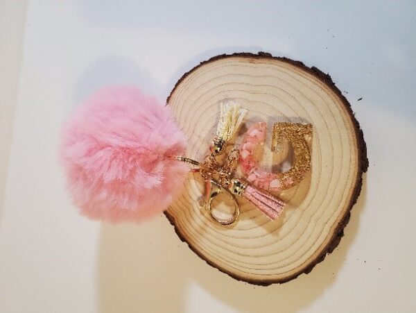 KEYCHAINS WITH POM POM, TASSELS AND LETTER INITIAL - Image 8