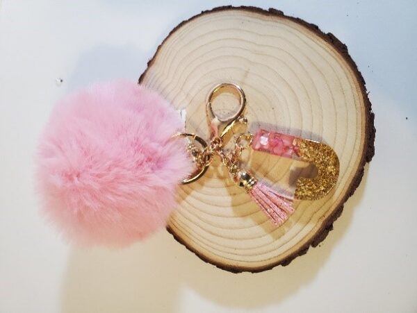 KEYCHAINS WITH POM POM, TASSELS AND LETTER INITIAL - Image 13