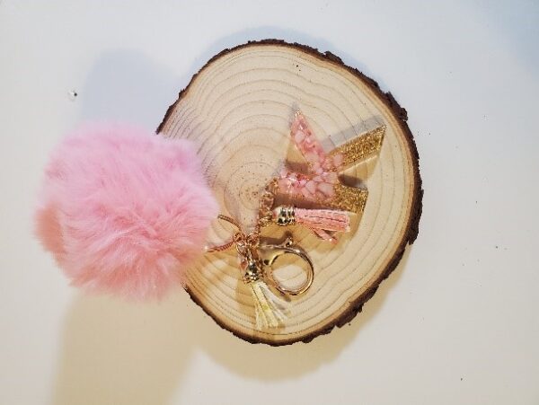 KEYCHAINS WITH POM POM, TASSELS AND LETTER INITIAL - Image 16