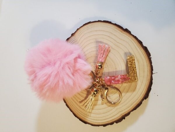 KEYCHAINS WITH POM POM, TASSELS AND LETTER INITIAL - Image 5