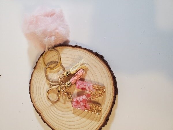 KEYCHAINS WITH POM POM, TASSELS AND LETTER INITIAL - Image 15