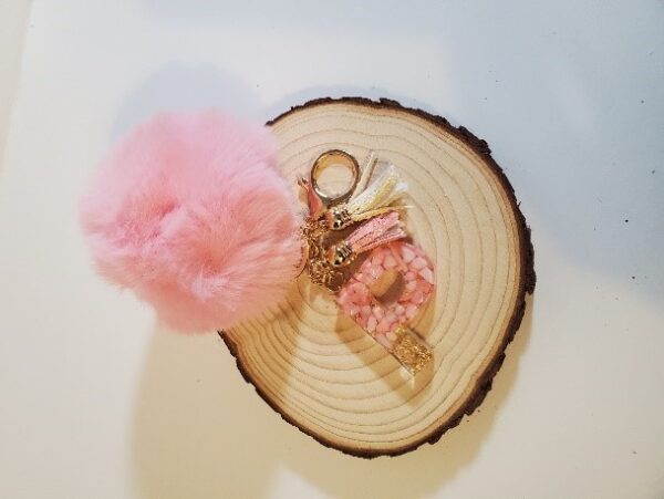 KEYCHAINS WITH POM POM, TASSELS AND LETTER INITIAL - Image 12