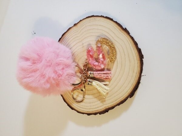 KEYCHAINS WITH POM POM, TASSELS AND LETTER INITIAL - Image 7