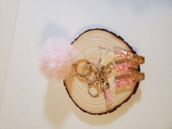 KEYCHAINS WITH POM POM, TASSELS AND LETTER INITIAL - Image 6