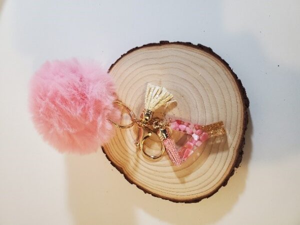 KEYCHAINS WITH POM POM, TASSELS AND LETTER INITIAL - Image 11