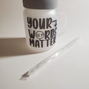 Personalized Frosted Mason Jar for SLP