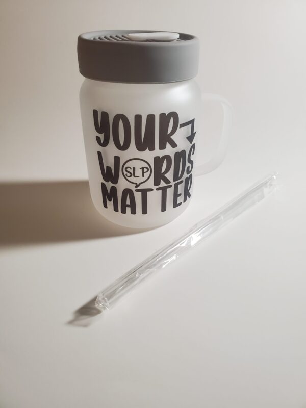 Personalized Frosted Mason Jar for SLP - Image 2