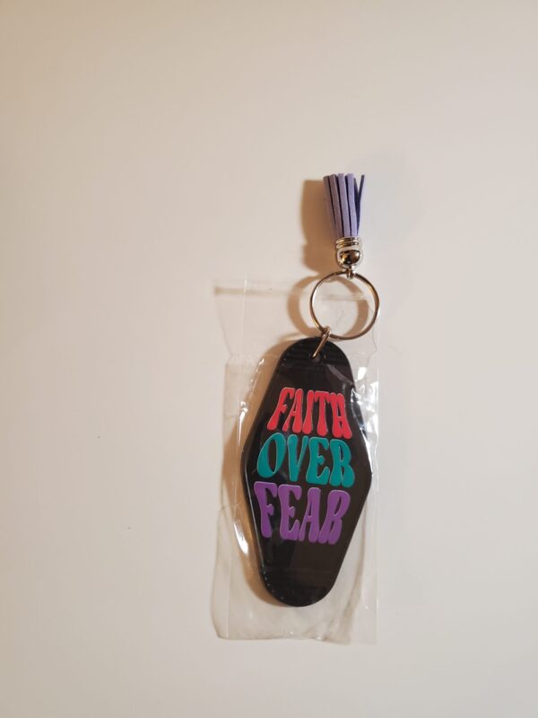 Faith Over Fear Motel Keychain