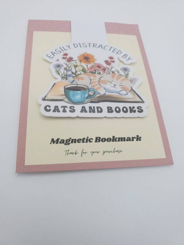 Cats and Books Magnetic Bookmark