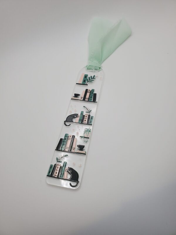 Cats and Books Acrylic Bookmark