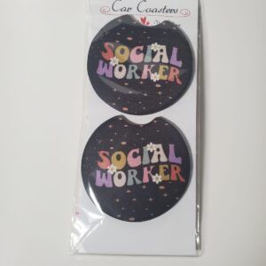 Custom Personalized Social Worker Car Coasters | Unique Gifts for Car Lovers