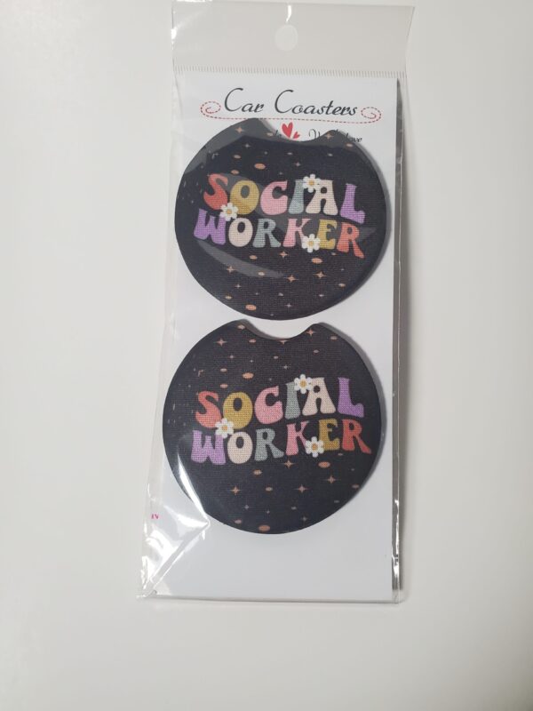 Custom Personalized Social Worker Car Coasters | Unique Gifts for Car Lovers